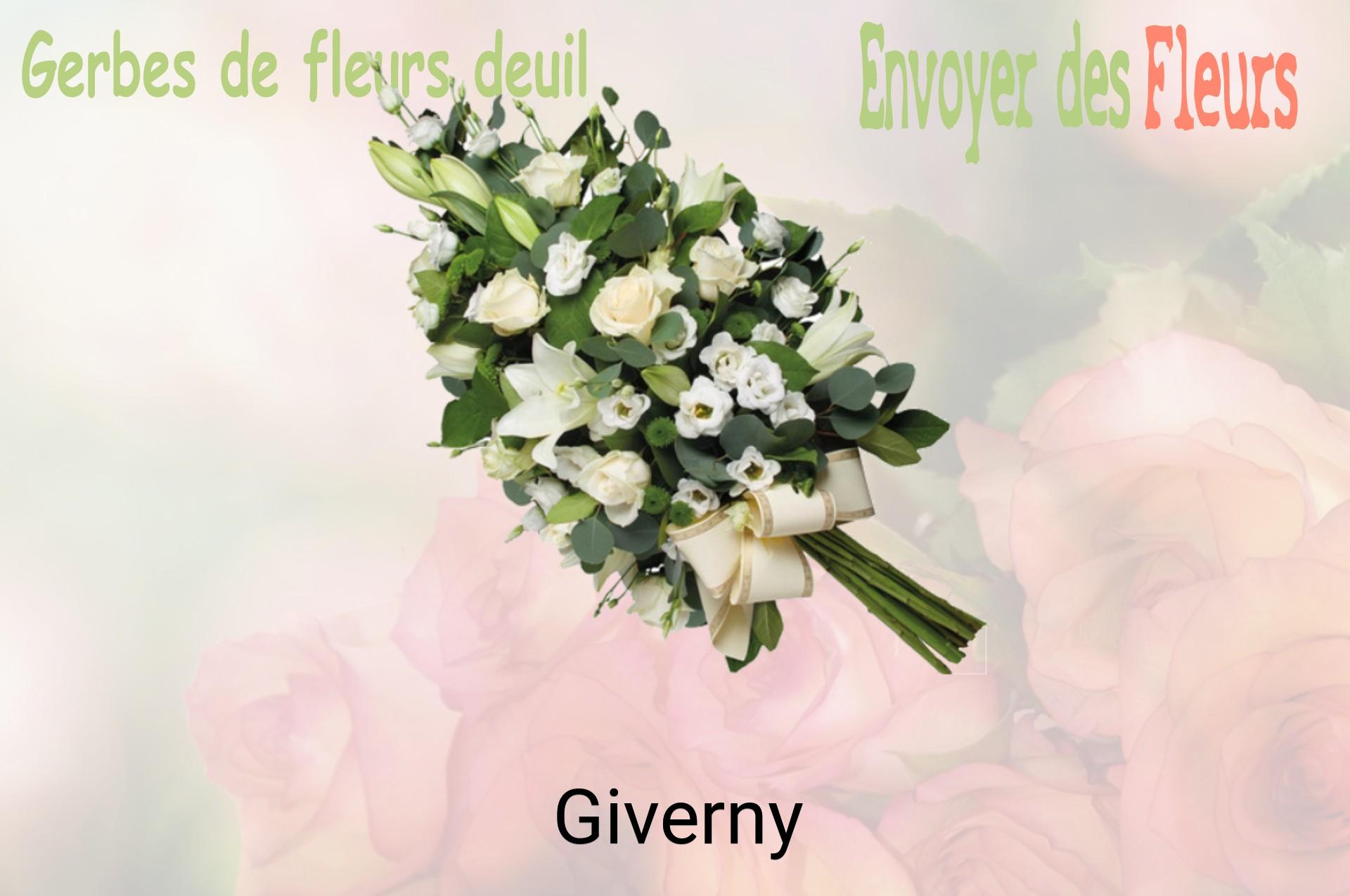 Gerbe de fleurs de deuil livrée à Giverny
